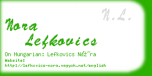 nora lefkovics business card